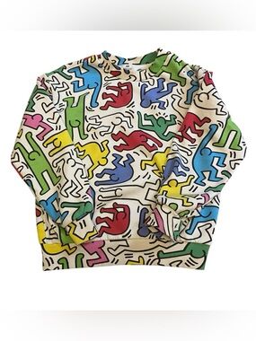Keith Haring X H&M Dancing People Muti Colored Print Sweatshirt
